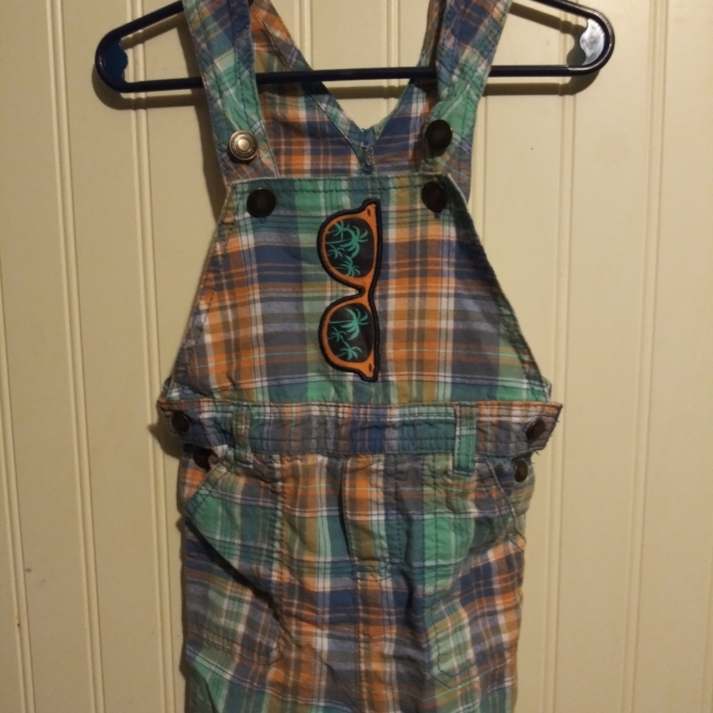 Plaid shorts overalls